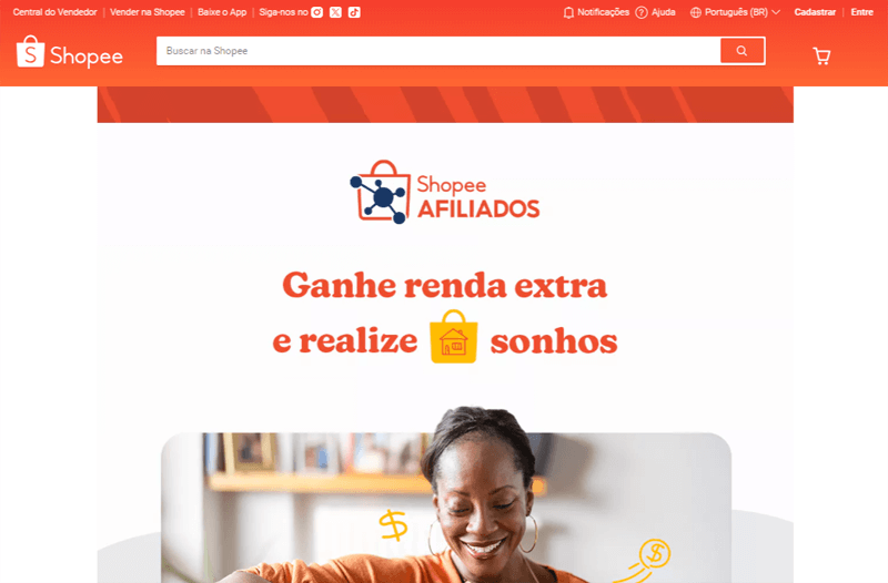 Afiliados Shopee como se cadastrar