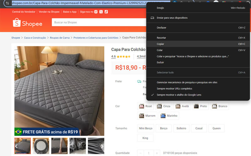 Afiliados Shopee selecionar produtos