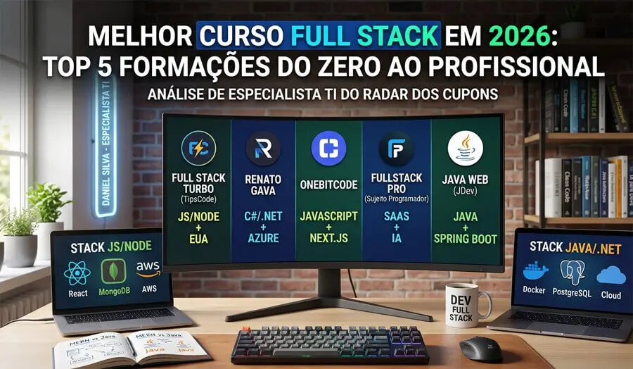 Melhor Curso Full Stack em 2026: Top 5 Formações do Zero ao Profissional