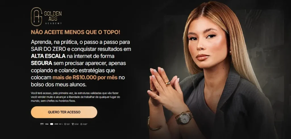 Site oficial Curso Mentoria Golden Ads (Gimena Souza)