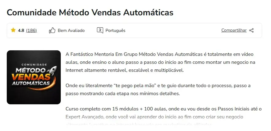 pagina de vendas Método Vendas Automáticas (Comunidade MVA)