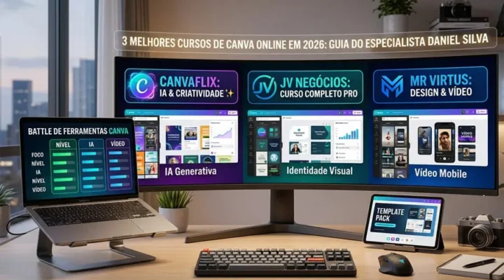 Os 3 Melhores Cursos de Canva Online em 2026: Do zero ao avançado
