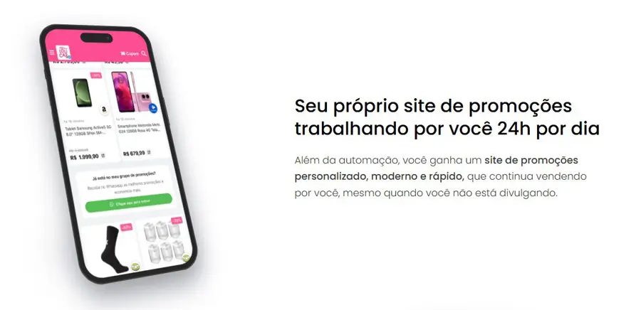 site de promoções com divulgador inteligente