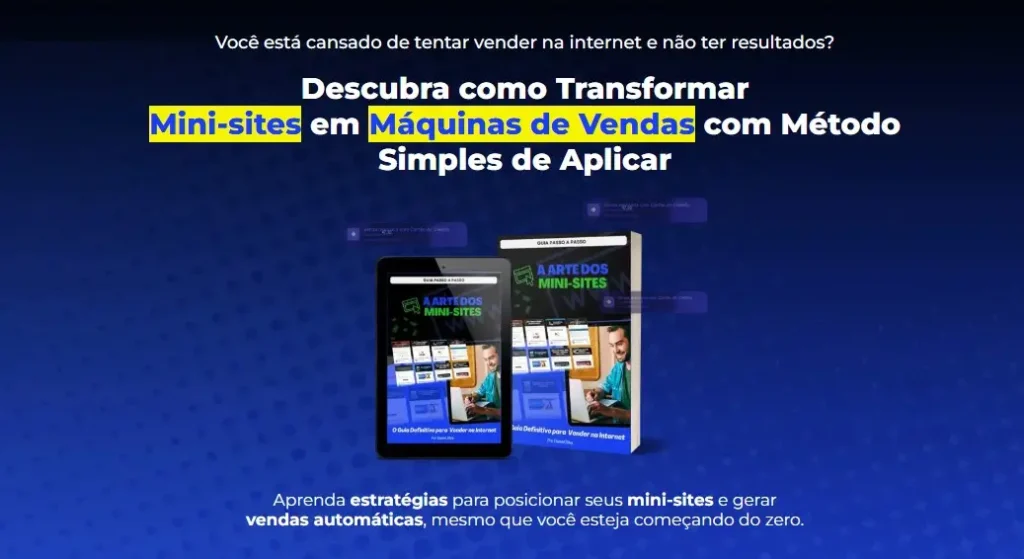 Captura pagina de vendas A Arte dos Mini-Sites (E-book)