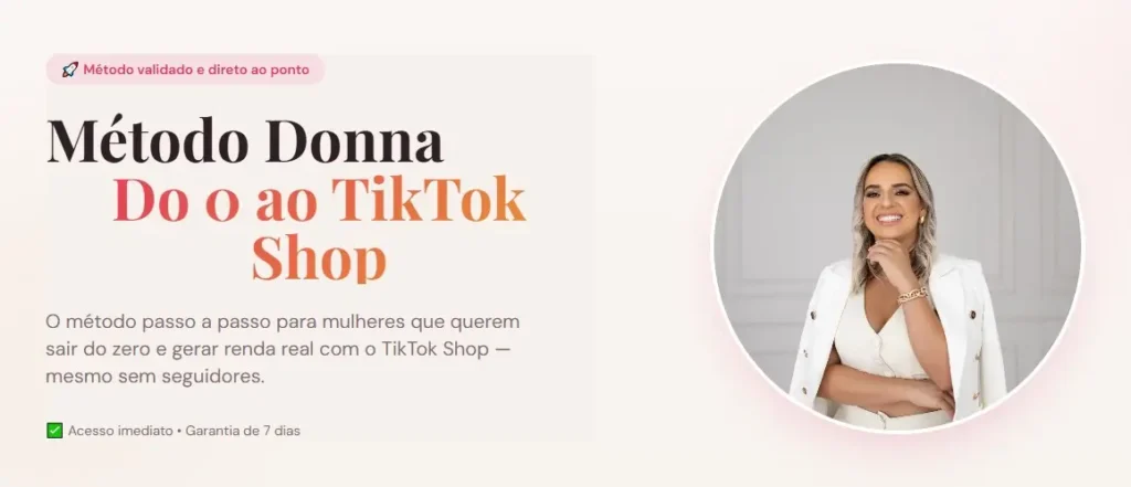 Captura site oficial do curso Método DONNA (Ludymilla Reis)