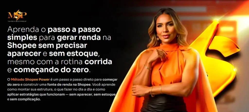 Captura pagina de vendas Método Shopee Power (MSP)