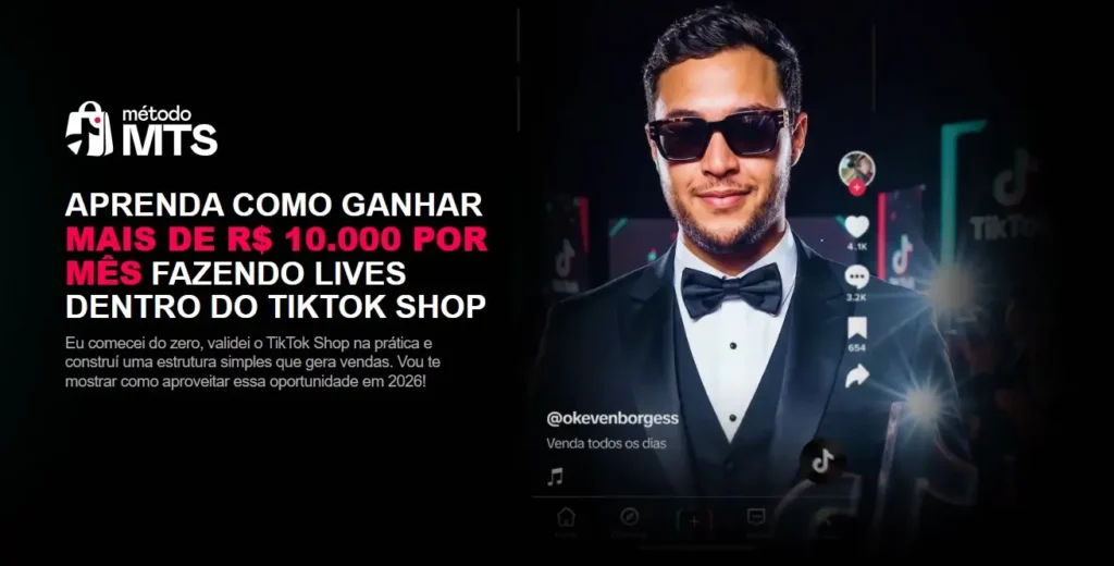 captura site curso Método TikTok Shop (Keven Borges / MKN)