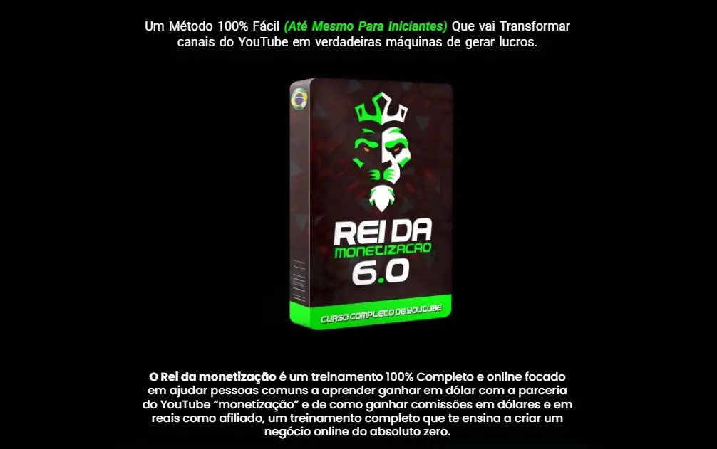 captura pagina de vendas curso O Rei da Monetização 6.0